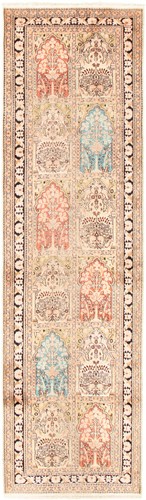 Vintage Hand-knotted Runner Rug 2'5" x 8'9" Traditional Viscose Carpet