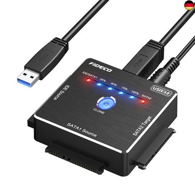  FIDECO USB 3.0 zu IDE und SATA Adapter, SATA zu IDE Festplatten Konverter, 
