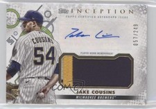 2022 Topps Inception Patch 57/249 Jake Cousins #IAP-JC Patch Auto 0xz8