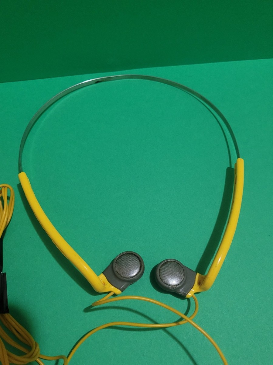 Vintage Sony Mdr-a15 Yellow Folding Sports Walkman Headphones MINT