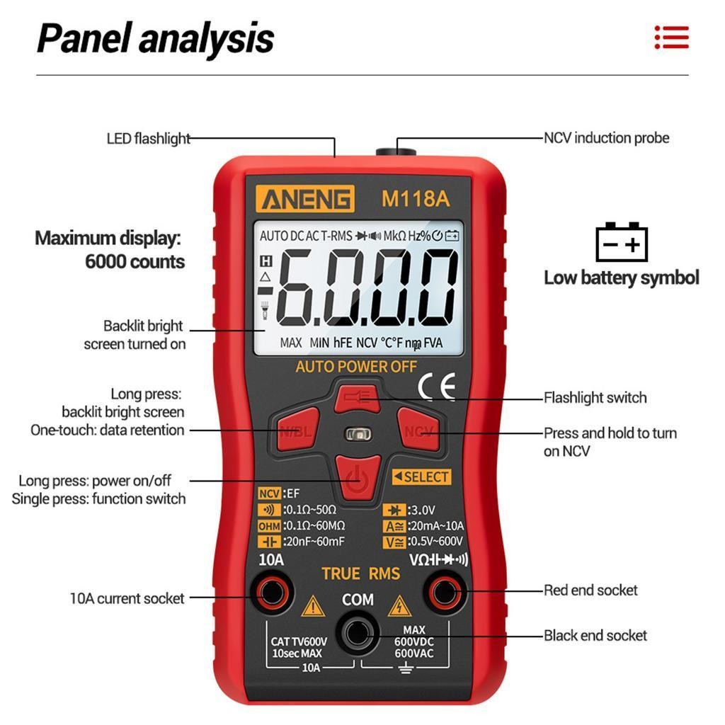 Digital Multimeter Meter Ampere Ohm Voltmeter /
