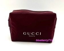 New! Gucci Beauty  Makeup Bag Pouch Clutch  with zipper ~ Burgundy