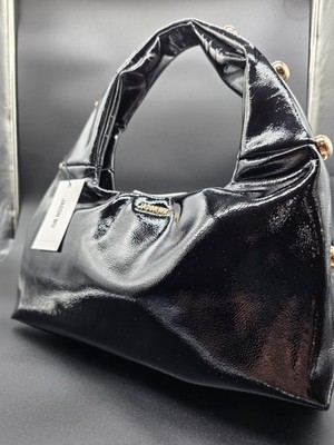 Jason Wu Black Satchel Top Handle Bag Gold Tone Studs Zip Closure