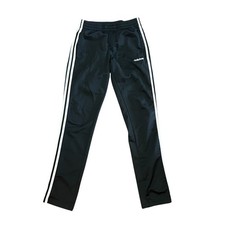 Adidas Black Track Pants With White Stripes XS