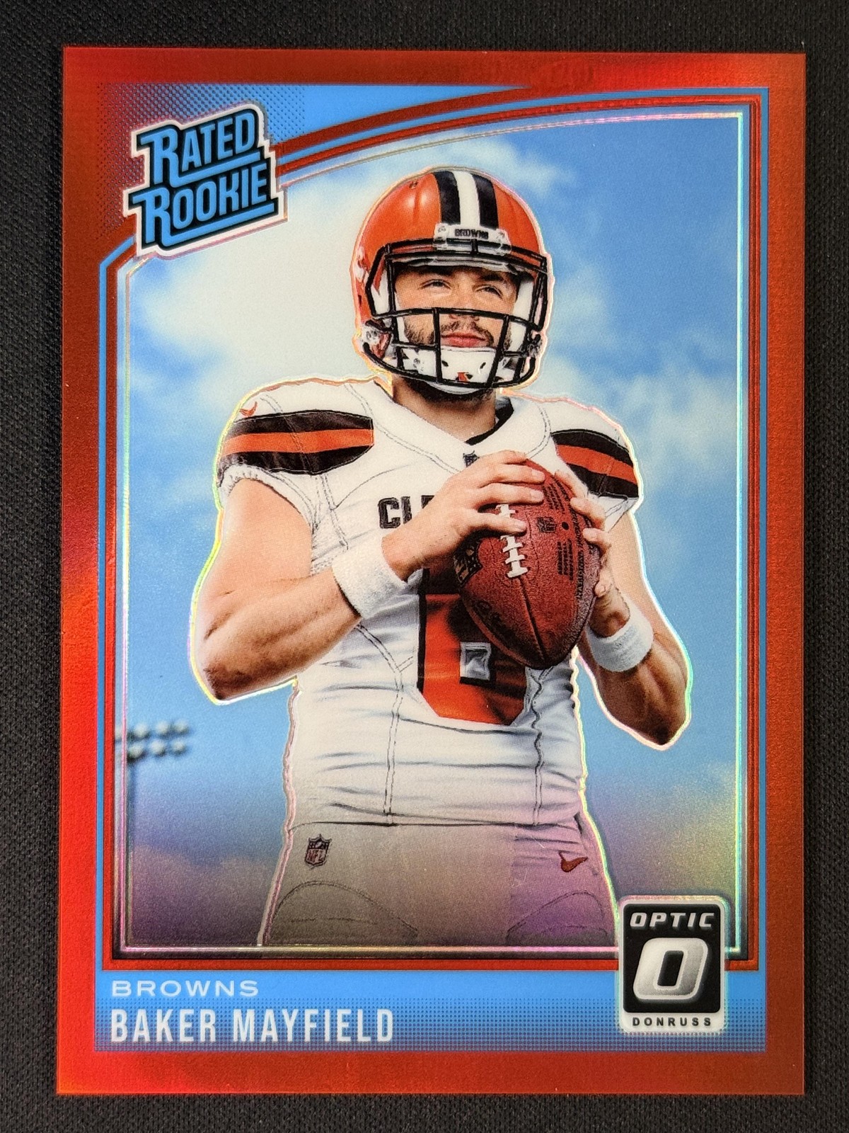 Baker Mayfield 22/99 ROOKIE - 2018 Donruss Optic Rated Rookie Red #153