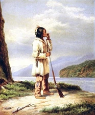 stunning oil painting handpainted on canvas-Hunter Calling a Moose