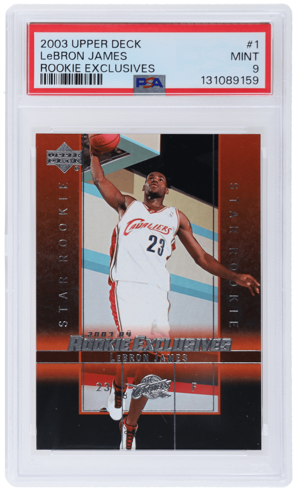 2003 Upper Deck LeBron James Rookie Exclusives #1 PSA 9 Rookie RC