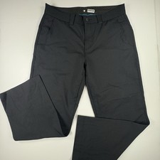 Lululemon Chino Pants Mens 36x32 Black Pinstripes Flat Front Performance Slacks