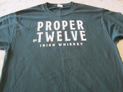 Proper Twelve Irish Whiskey T-Shirt - Green - Large - Tiger on Back