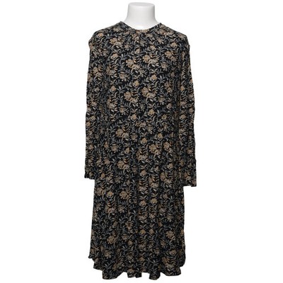 Indiska, Maxikleid, Größe: L, Schwarz/Mehrfarbig, Viskose, Blumen, Damen #Llp