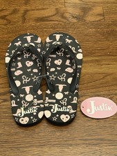 Infradito Justin con scarpe cavallo e strass rosa, nero e rosa, taglia 7M, nuove con etichette