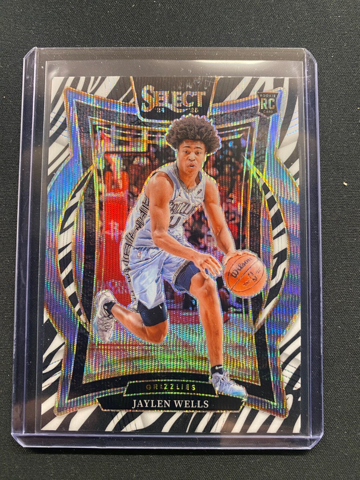 ZEBRA - 2024-25 Panini Select RC Jaylen Wells Concourse Zebra Prizm Grizzlies