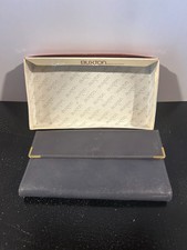 Vintage Buxton Grey Leather Wallet KISS Lock Coin Checkbook Insert Original Box