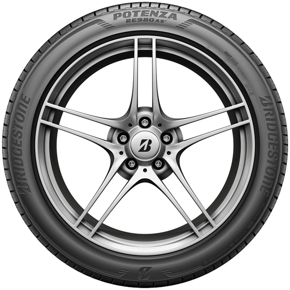 4 Tires Bridgestone Potenza RE980AS+ 215/45R17 91W XL AS A/S High Performance Foto 3 de 4