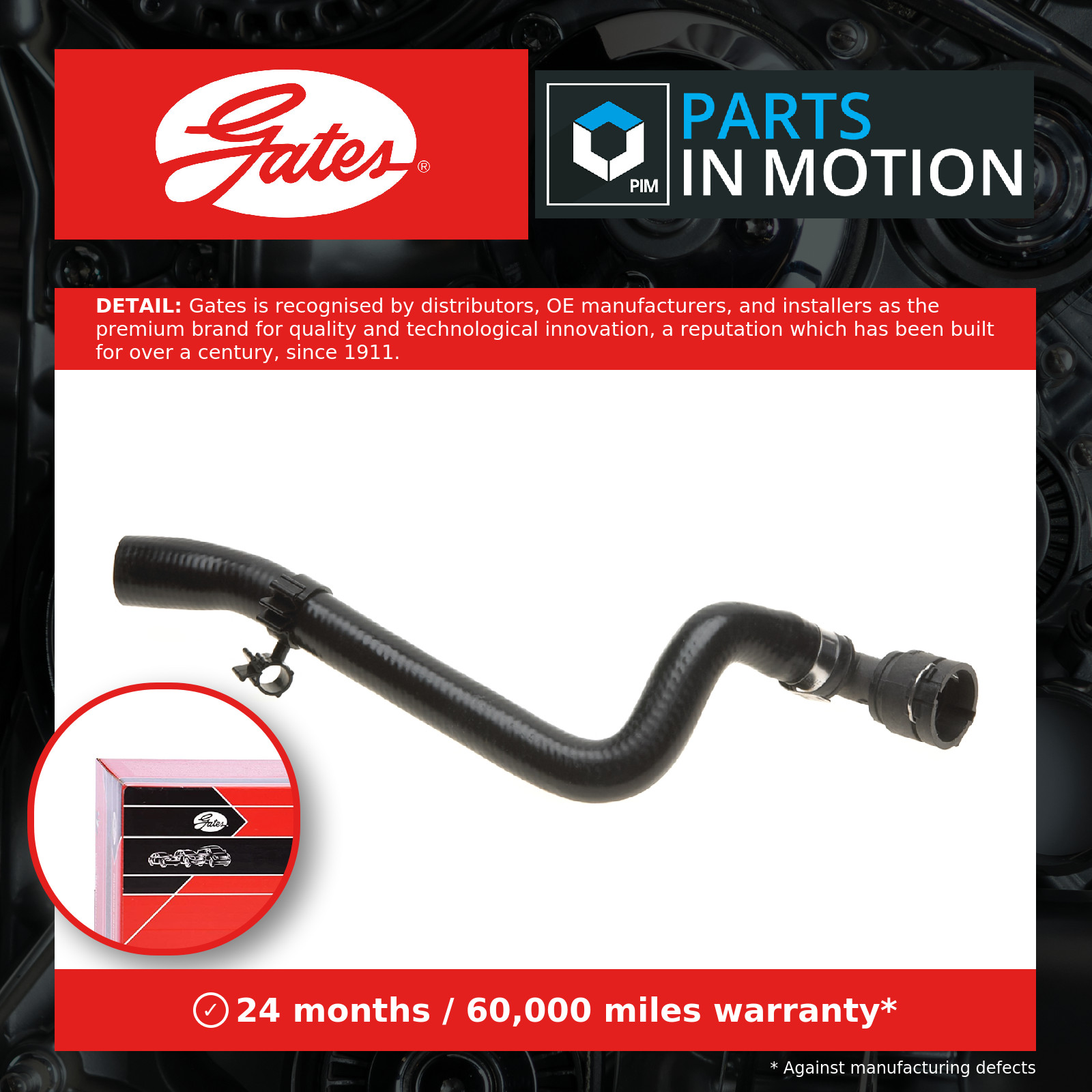 Original Gates Heater Hose 02-1800 for Audi Seat Skoda VW - Image 16