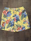 Polo Ralph Lauren Swim Shorts Size XLT Yellow Floral Print Lined Drawstring NWT