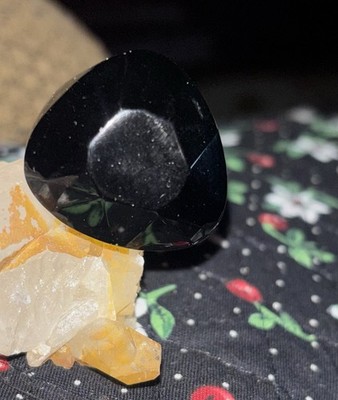 Black Onyx Ring Faceted Dome Artisan Crafted From Single Stone Sz 8 Polished