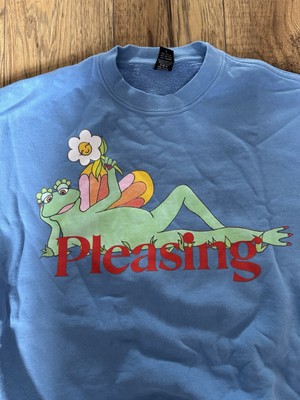 Pleasing Erwachsene blau Frosch Harry Styles bedrucktes Sweatshirt mit Rundhalsausschnitt Größe S - neu