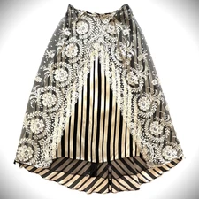 Runway CHRISTIAN LACROIX SS 1999 Long Rococo Floral Lace Skirt Mesh S Vintage