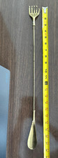 Vintage 22" Brass Shoe Horn Back Scratcher Long Handle Combo Valet Tool