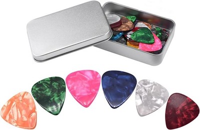 Gitarrenplektren Zelluloid 32 Stück Aufbewahrungsbox 0,46