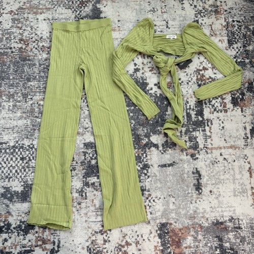 Emory Park Women’s Set-2Pieces ribbed knit crop top and pants Sz: S NWT - 第 3/5 張圖片