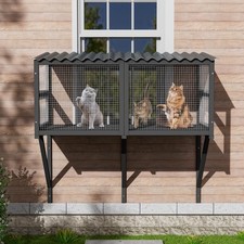 Cat Catio, Cat Windows Perch for Large Indoor Expandable Wooden Box Enclosure