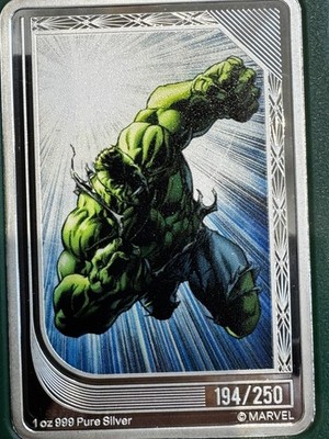 2026 The Art Of Marvel Comics Trading Sammlermünzen HULK 1oz Silber #194/250
