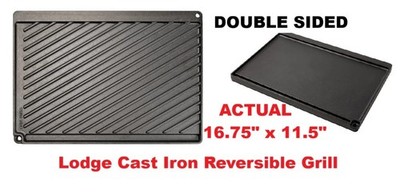 Lodge Cast Iron Reversible Barbeque Grill Griddle Double Sided