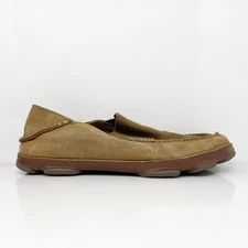 Olukai Mens Moloa 10128-2733 Brown Leather Moc Toe Slip On Shoes Size 9