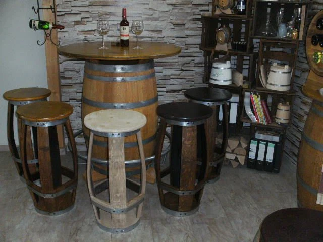 FASS BARHOCKER TRESENHOCKER WEINFASS EICHENFASS FASSSTUHL STEHTISCHHOCKER SITZ - Bild 3 von 4