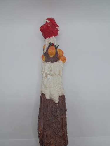 Vintage Roman Inc Folk Art Pencil Santa w/Cardinal on Head & Sack of Pears - Picture 5 of 9