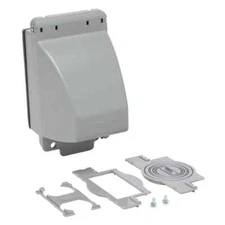 CE 1-Gang Deep Extra Duty Metallic Weatherproof In-Use Cover (12-in-1), Gray