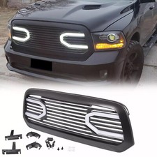 For 2013-2018 Dodge Ram 1500 Front Big Horn Black Bumper Grille Shell Wlight