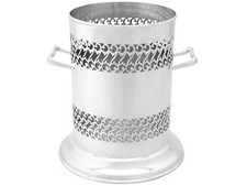 Antique George V Sterling Silver Bottle Coaster 631g Height 17.3cm S J Levi & Co