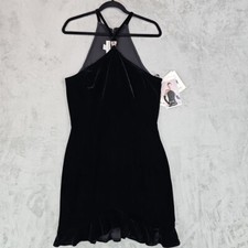 Vintage 90s Jessica McClintock Gunne Sax Velvet Dress Womens 12 Black Cocktail