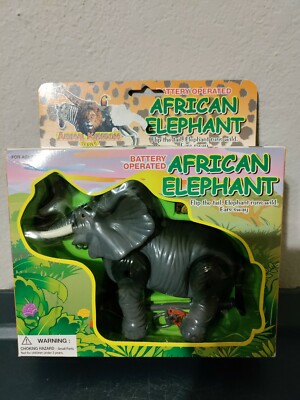Vintage African Elephant 2000 Funmax Battery Operated Flips Tail