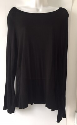 ZARA Black BASIC SWEATER Long Sleeve Knit Ribbed Trims Size S  READ!