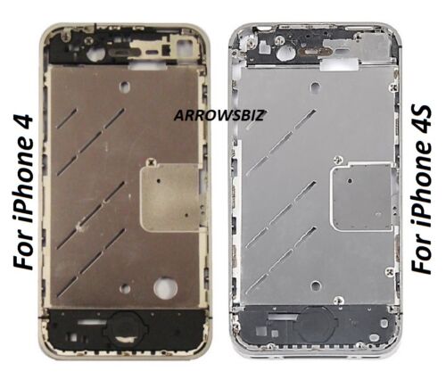 Replacement Silver Bezel Frame Middle Chassis Housing for iPhone 4 4S UK Seller - Picture 1 of 2