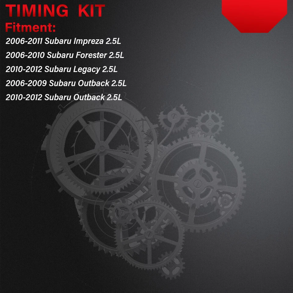 Kit de correia dentada bomba de água para 2006-12 Subaru Outback Impreza Forester 2.5L SOHC - Imagem 3 de 4
