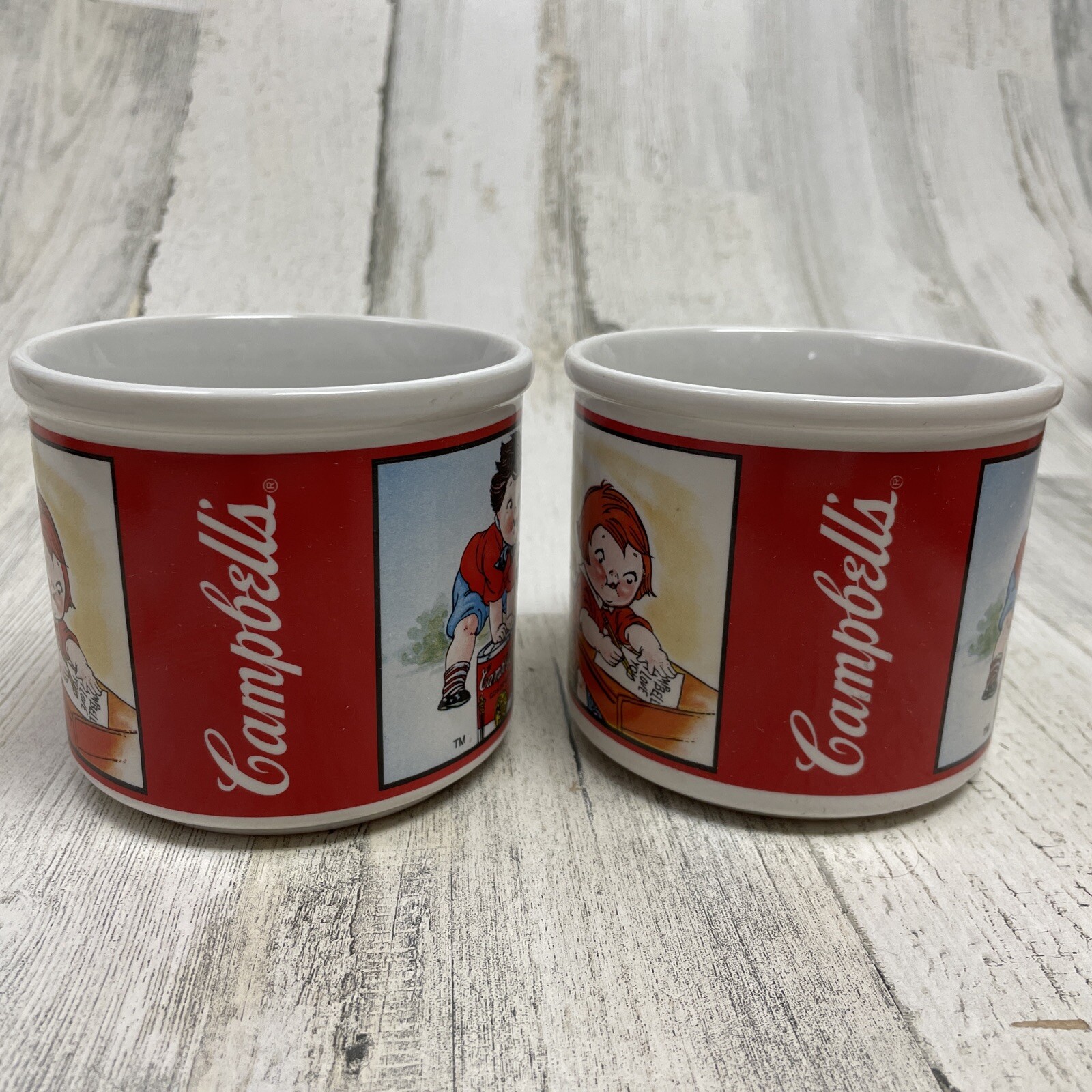 SET OF 2 Vintage 1998 Campbell’s Soup Bowl Mugs School And Play FREE