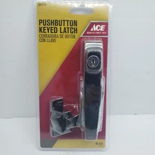 ACE Pushbutton KEYED  Latch Handle Set Screen/Storm Door  Black #5414776