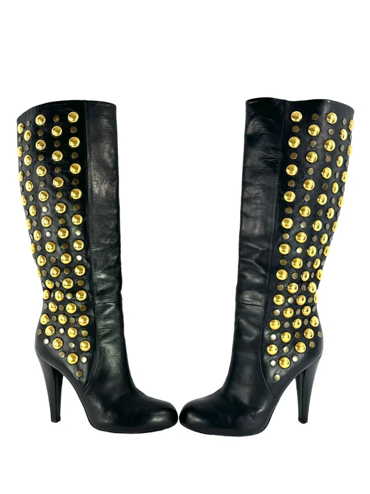 GUCCI Babouska 铆钉中筒女式靴子意大利制造 38.5 - 8.5 US — 第 4/4 张图片