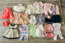 Lot Of 23 Baby Girls Bodysuits Dresses Tops Pants Sz 0-12 Months Gap Pumpkin