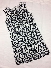 LOFT Navy Blue 100% Linen 0 Petite Sleeveless Shift Dress Lined Collar Detail