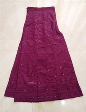 Indian Pakistani Cotton Embroidered Sharara Wine Color Ethnic Palazzo Pants