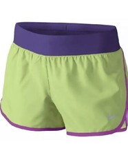 Nike Tempo Rival Dri-Fit Shorts Purple Neon Green Pink Girls Small 30