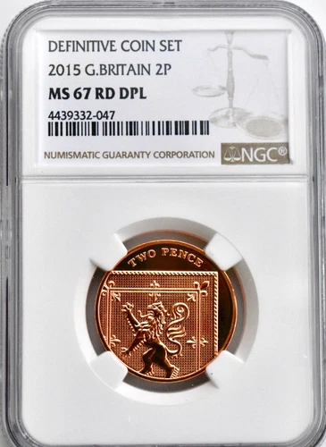 2015 2p Two Pence NGC MS67 RD DPL Great Britain Coin UK Royal Mint