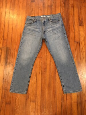 Wrangler Advanced Comfort Regular Fit Blue Denim Boot Jeans Men's Size 36 x 29