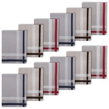 12 HERREN STOFF TASCHENT&Uuml;CHER100% BAUMWOLLEMODELL AHANDKERCHIEFS